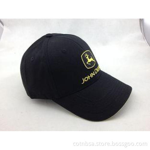 Embroidery Black Cotton Baseball Cap for Sport Cap Sandwich